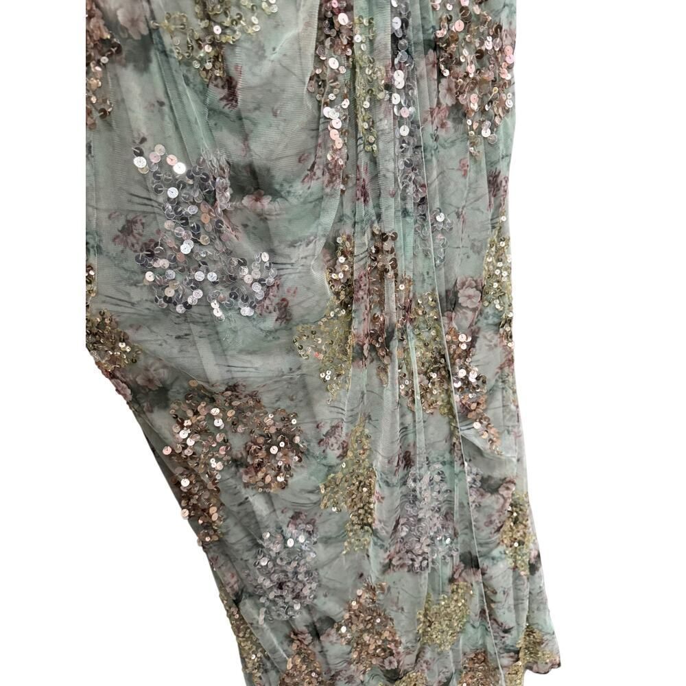 Mac Duggal Green Embellished Butterfly Sleeve Faux Wrap Gown - Size 20 - NWT - Picture 7 of 7